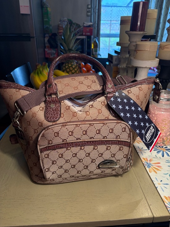 AMERICAN FLYER Accessories - American Flyer Brown Monogram Satchel Bag Carry On